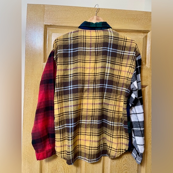 Women’s Just Polly Mixed Plaid Button Down Shirt Size Large - Picture 5 of 5